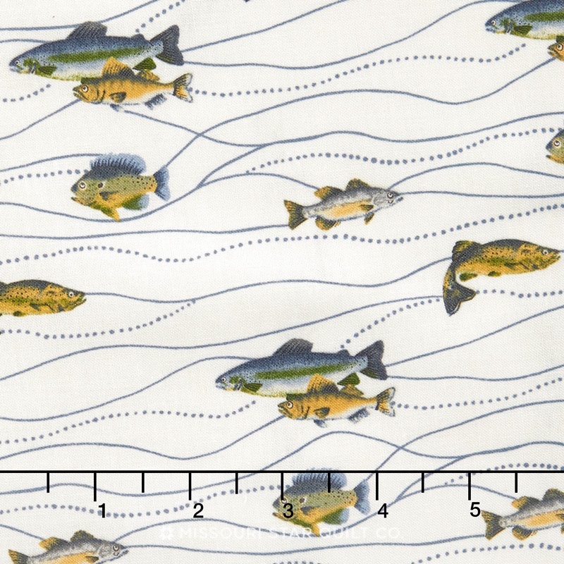 River Journey - Fishing Cream Yardage