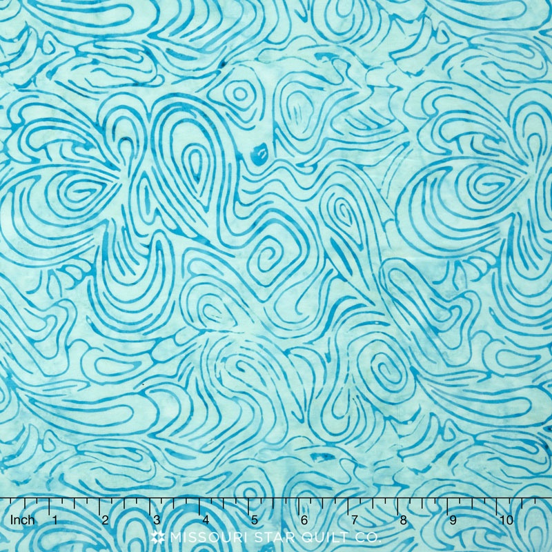 Bursting Blooms Batiks - Marble Aqua Yardage