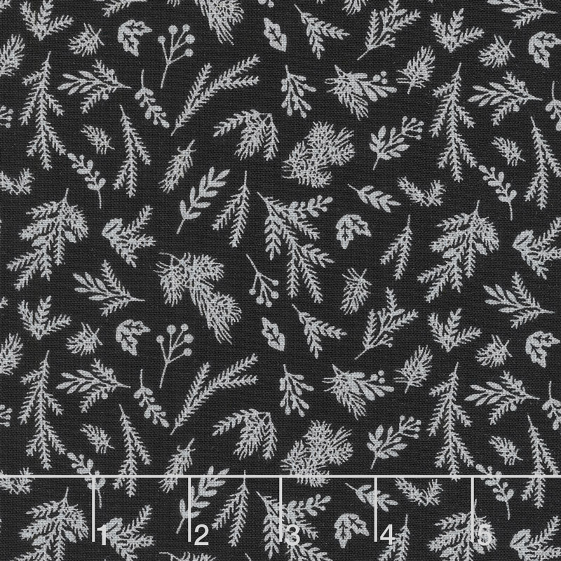Christmas Delivery - Sprigs Black Yardage