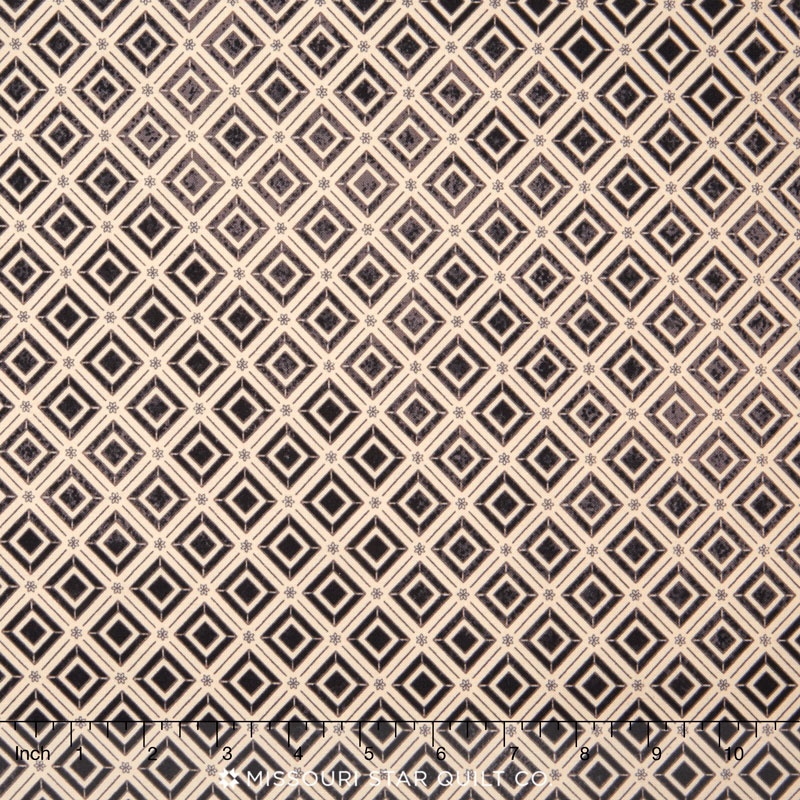Eclectic Elements - Wallflower Diamonds Charcoal Yardage