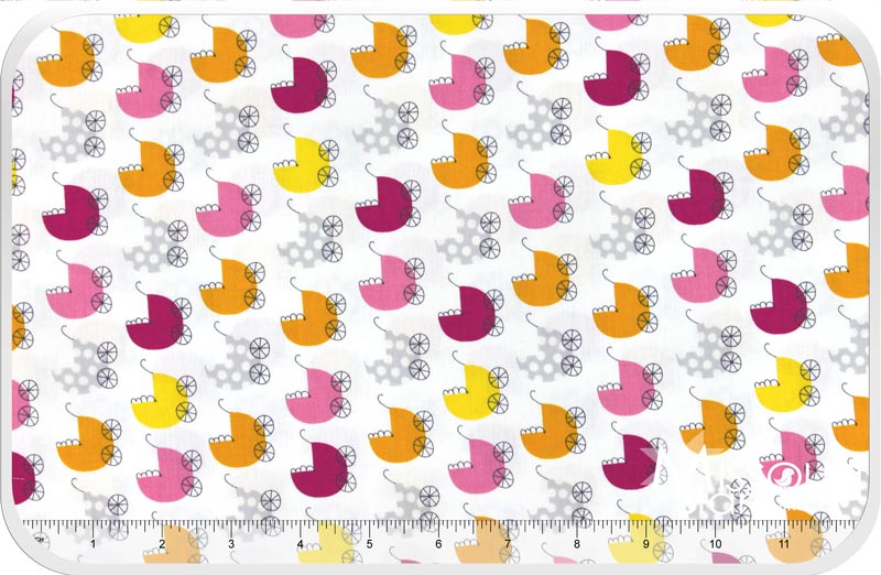 Precious - Baby Carriage Pink Yardage
