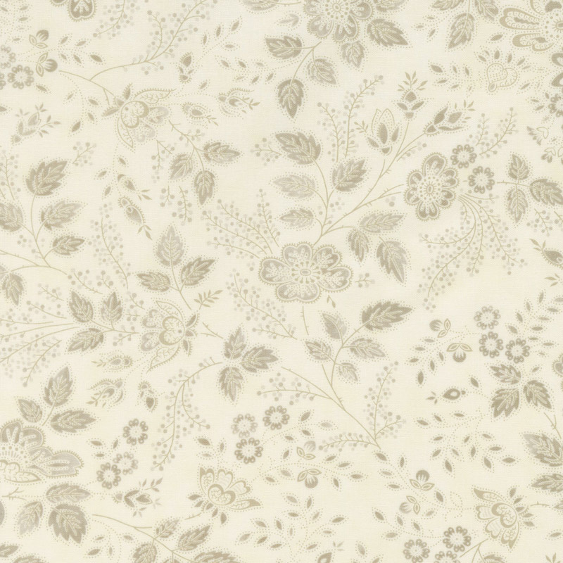 Holly Woods - Winter Blooms Snow Yardage