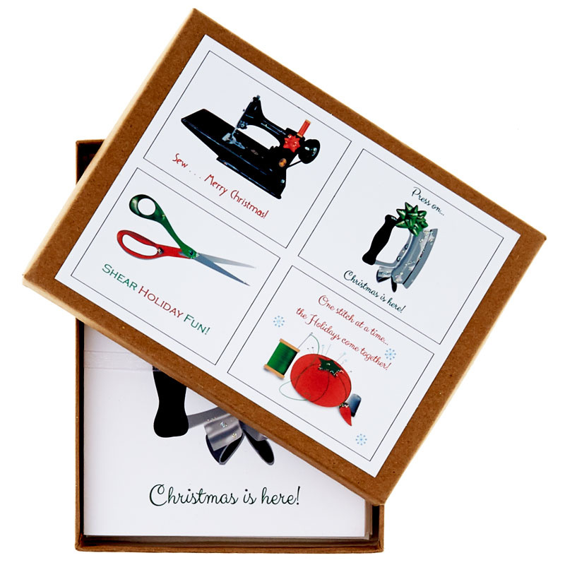Christmas Sewing Assorted Boxed Note Cards - Set of 8