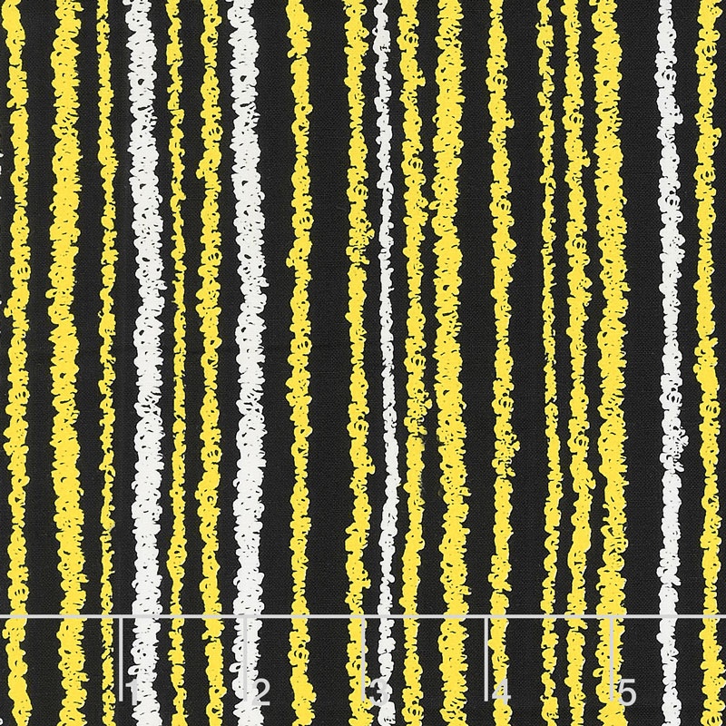 Bumble Bumble - Bizzy Stripe Black/White/Yellow Yardage