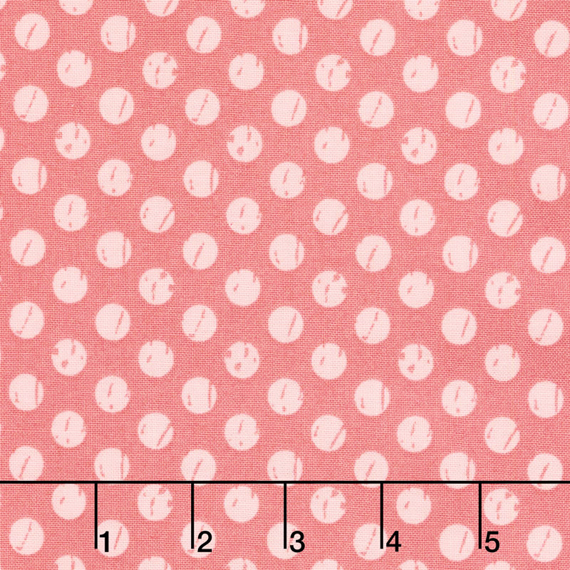 Lollipop Garden - Whitewashed Dots Raspberry Yardage
