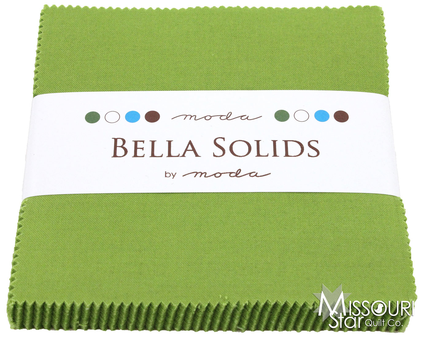 Bella Solids Leaf Green Charm Pack