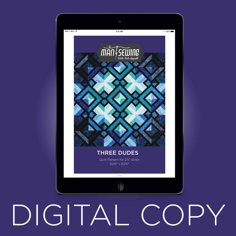 Digital Download - Three Dudes Quilt Pattern by MSQC