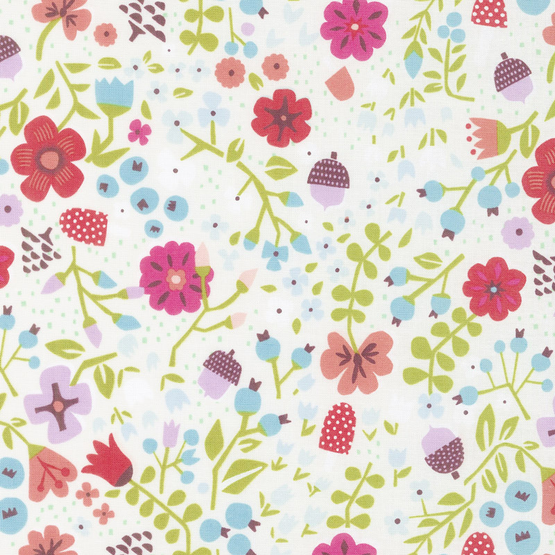 Little Red in the Woods - Floral Cream Yardage