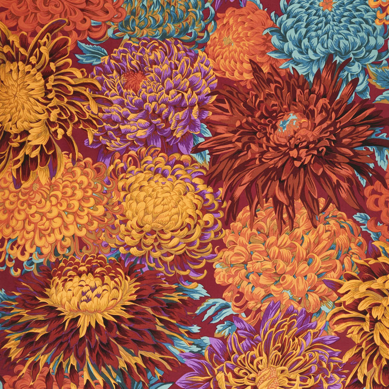 Kaffe Fassett Collective Fall 2018 - Night Chrysanthemum Autumn Yardage