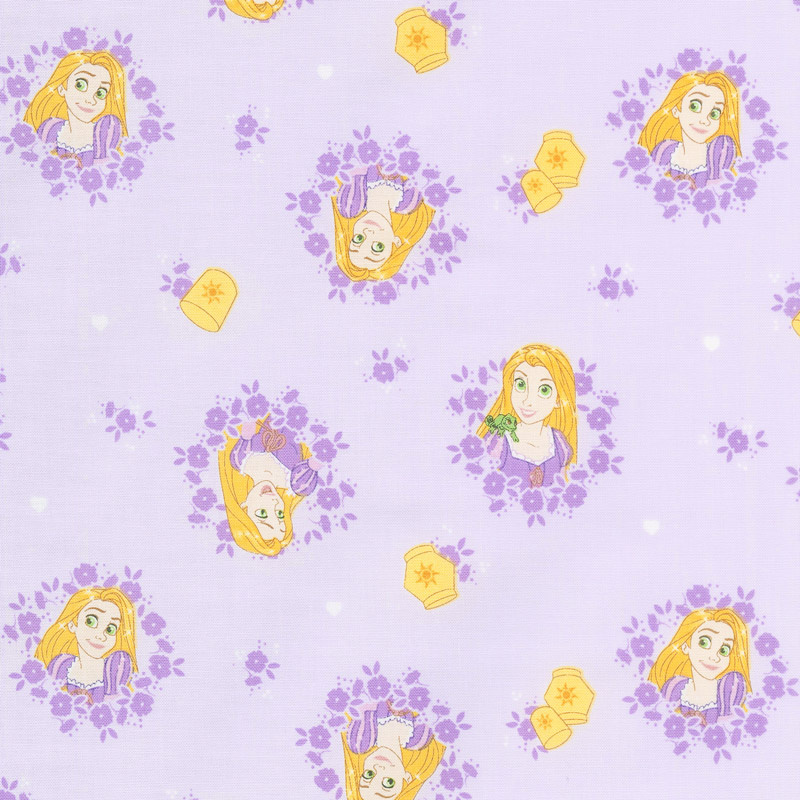 Disney Forever Princess - Rapunzel in Wreaths in Lilac Yardage
