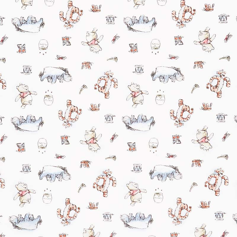 Disney - Pooh Nursery Pooh and Friends White Yardage