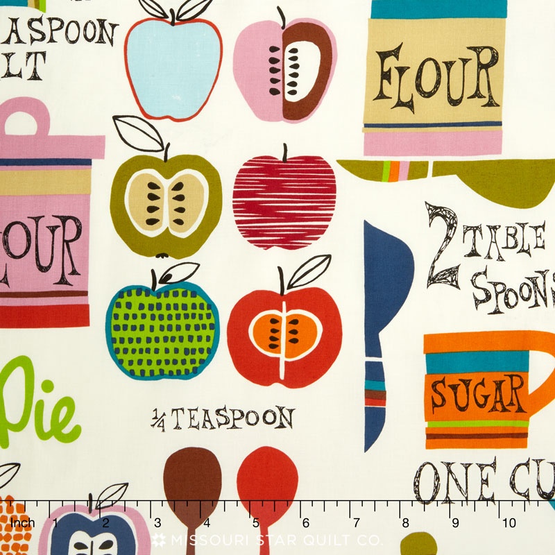 In the Kitchen - Oh My Apple Pie Natural Bright Yardage