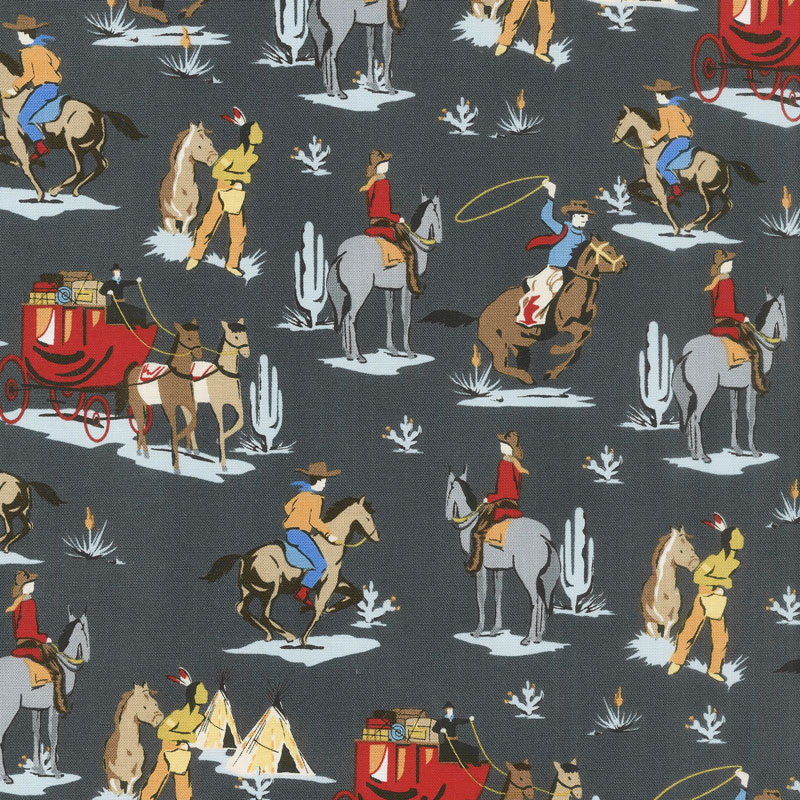Cowboy Country - Main Charcoal Yardage