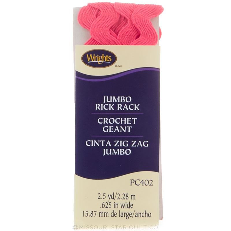Paradise Pink Jumbo Rick Rack (2 1/2 yard package) Wrights