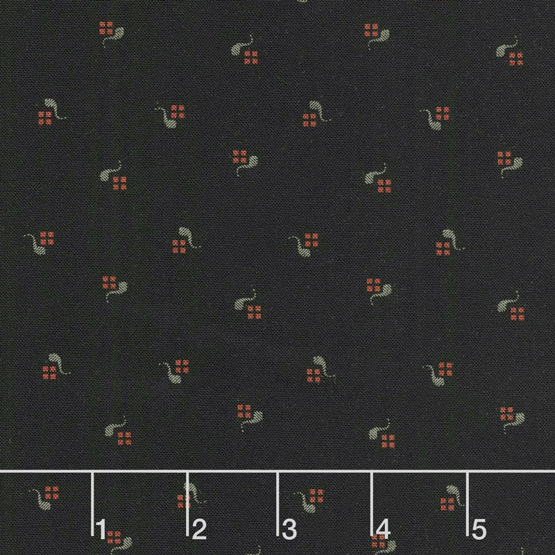 On Meadowlark Pond - Button Flower Black Yardage