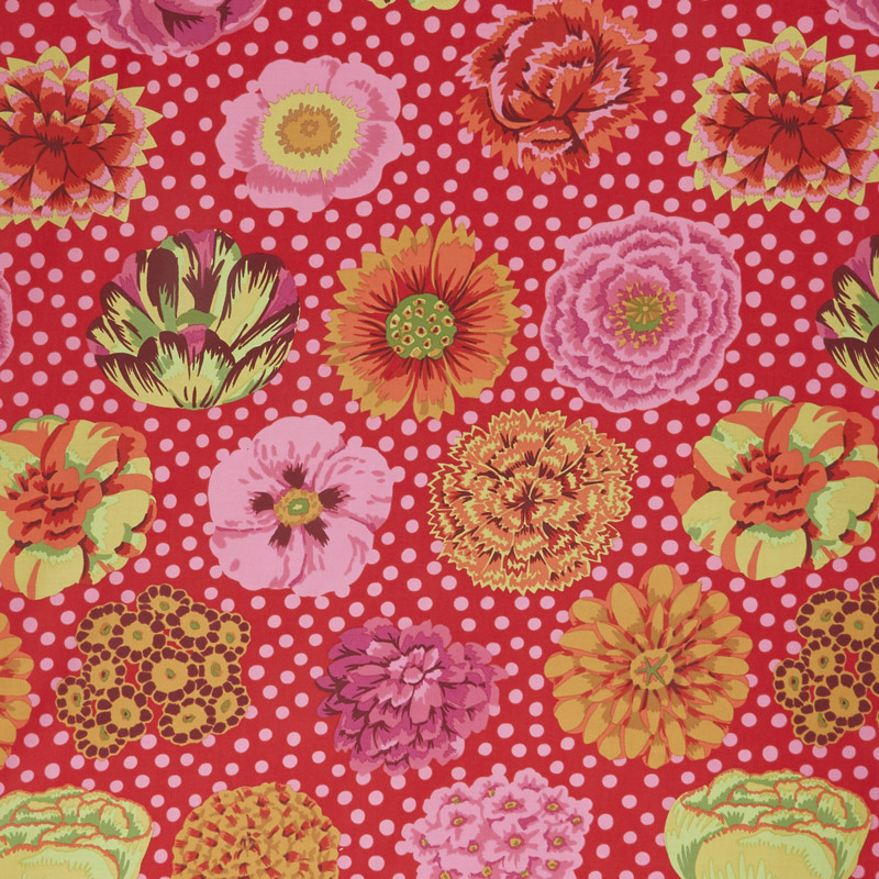 Kaffe Classics - Big Blooms Red Yardage