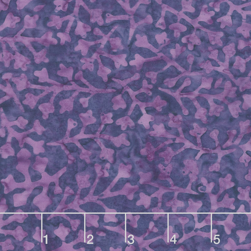 Royal Treatment Batiks - Delicate Leaves Purple Yardage