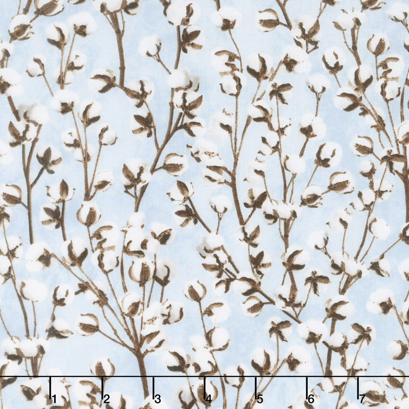 Cotton Blossom - Cotton Blossoms Blue Yardage | Timeless Treasure...