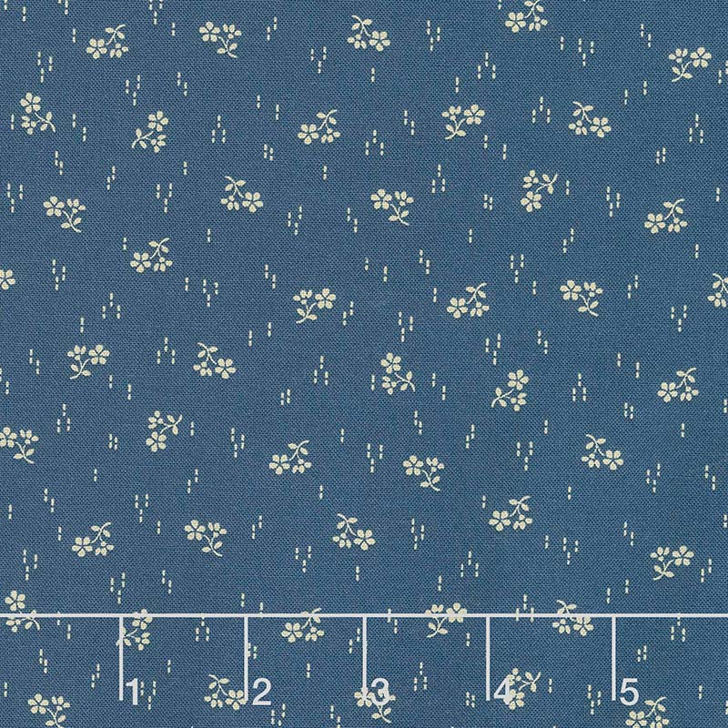 Mood in Blue - Sprig of Flowers Blue Yardage