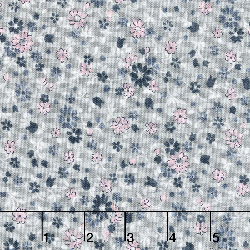 Majestic - Flower Gray Yardage