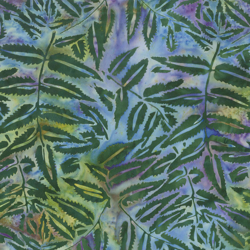 Enchanted Forest Batiks - Fern Leaves Marbles Yardage