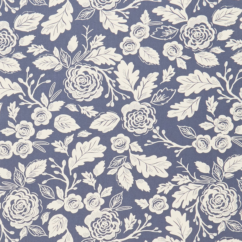 Harvest Road - Harvest Floral Indigo Eggshell Yardage
