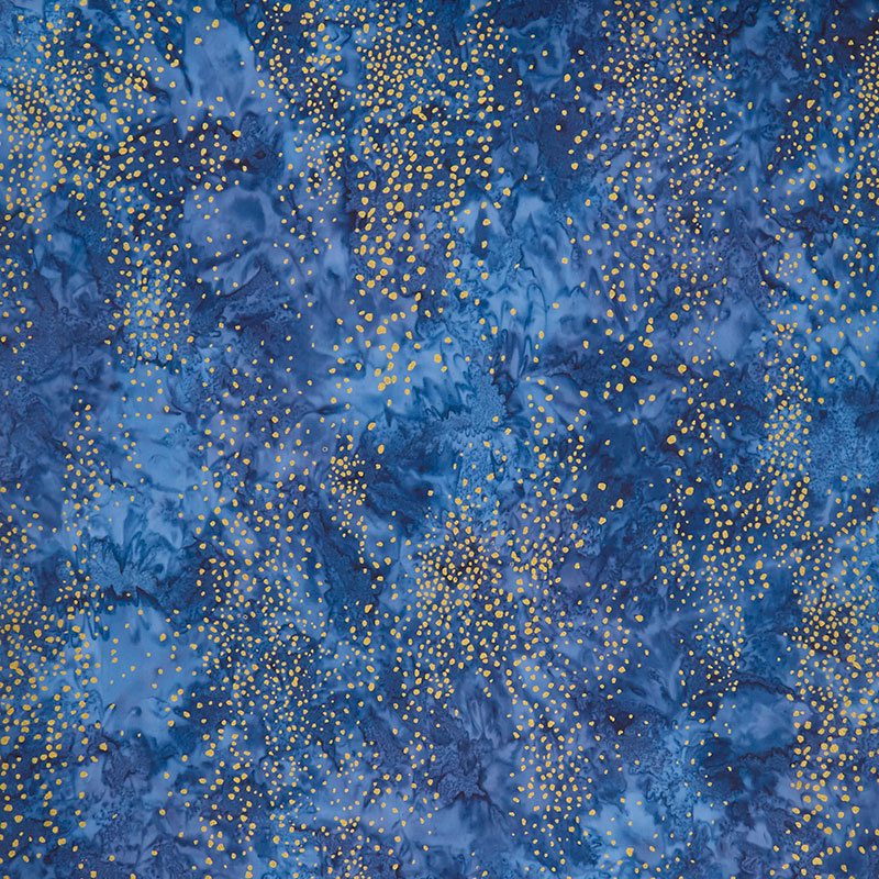 Artisan Batiks - Twilight Snowfall Mottles Trees Indigo Metallic Yardage