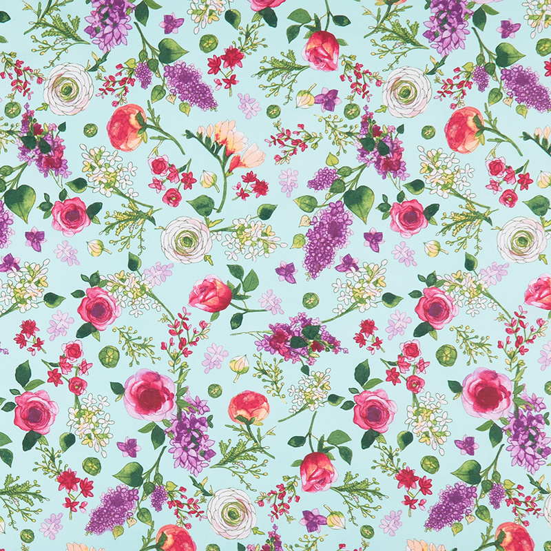 Radiance - Spring Floral Turquoise Yardage