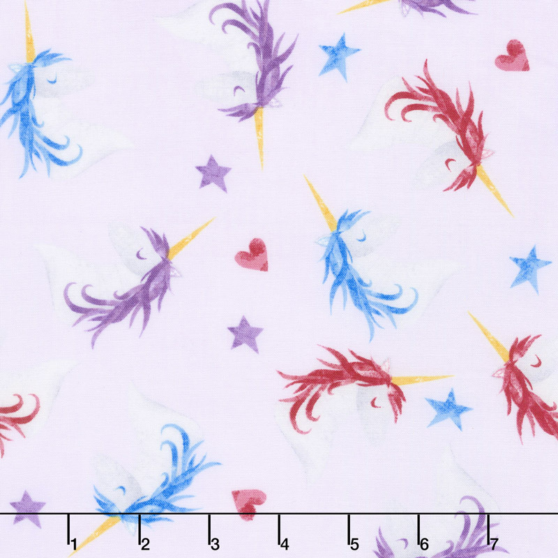 Sparkle Magic Shine - Tossed Unicorns Purple Yardage