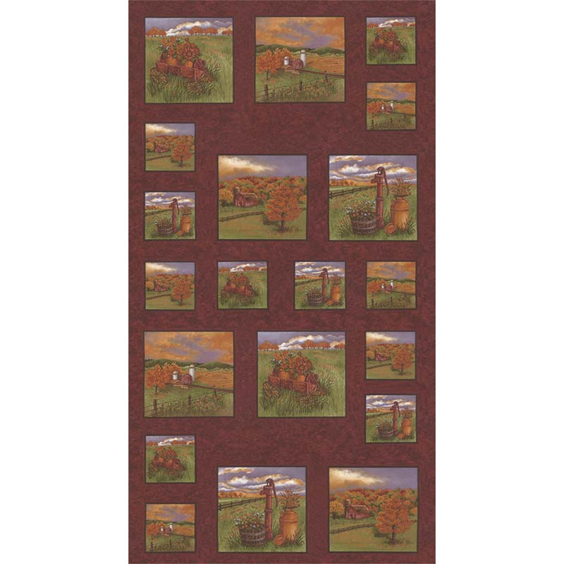 Country Charm - Country Rustic Red Panel