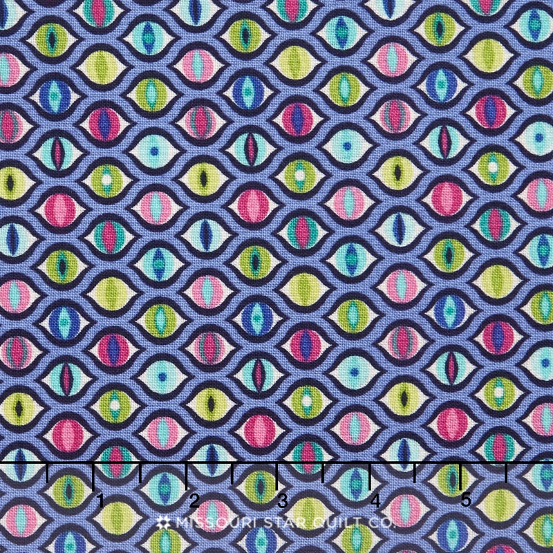 Tabby Road - Cat Eyes Blue Bird Yardage