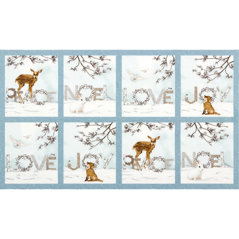 Winter White 3 - Winter Words Animals Winter Metallic Panel