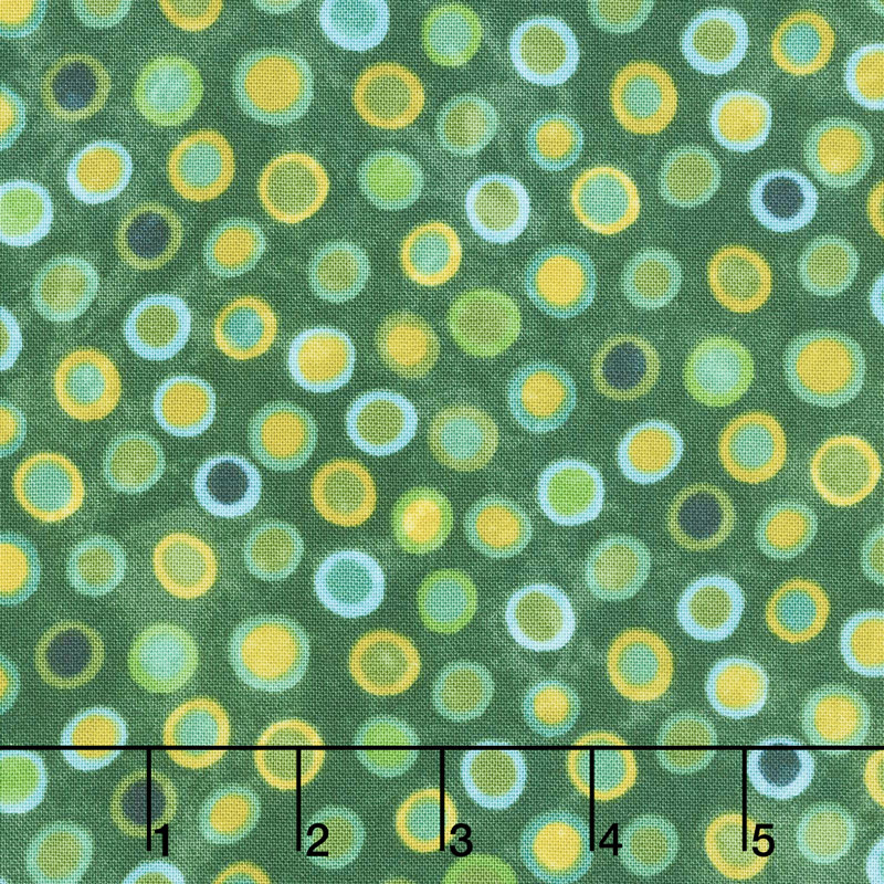 X's and O's - Rainforest Fruit Loops Green Multi Yardage