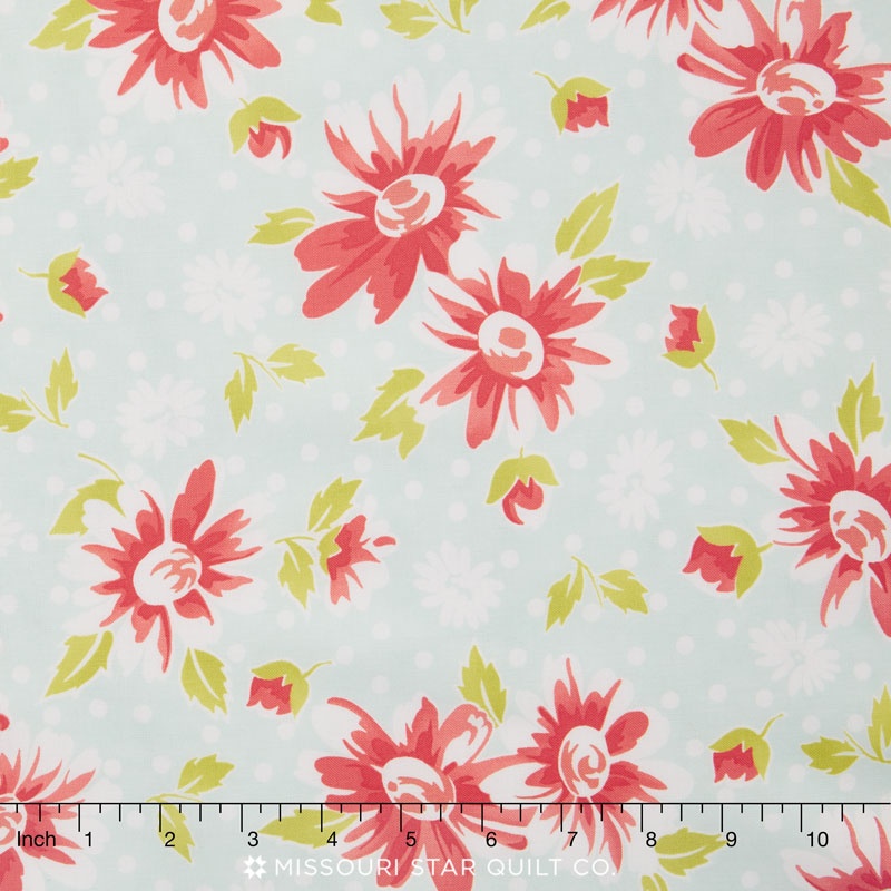 Coney Island - Daisy Blooms Ocean Blue Yardage