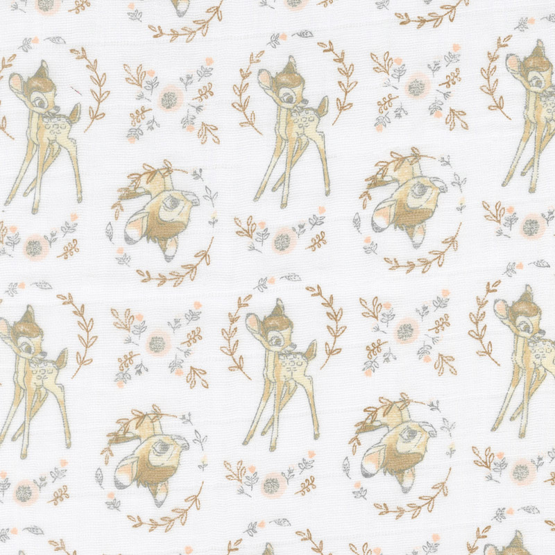 Cotton Muslin Double Gauze - Sweet Bambi White Yardage