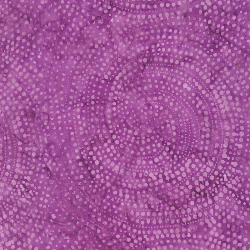 Tonga Batiks - Colorwheel Plume Dotty Spiral Petunia Yardage