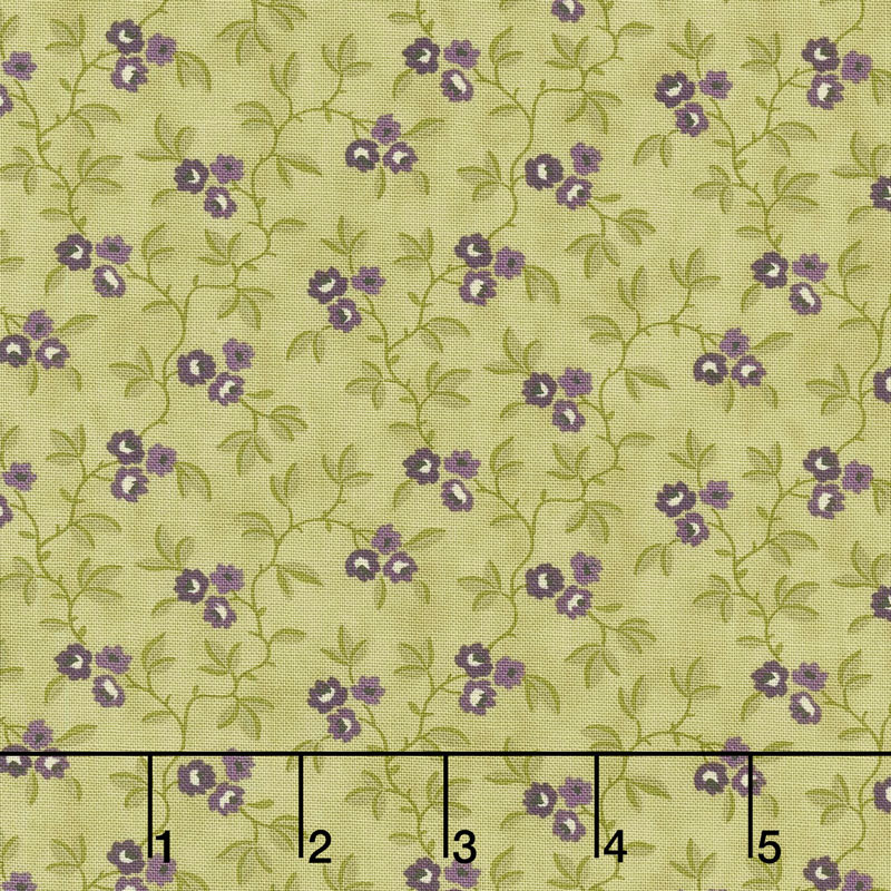 Clover Meadow - Vines & Flowers Green Yardage