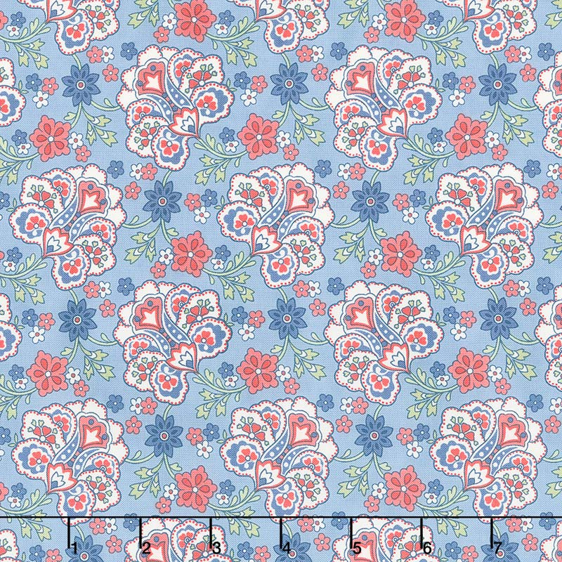 Mackinac Island - Paisley Light Blue Yardage