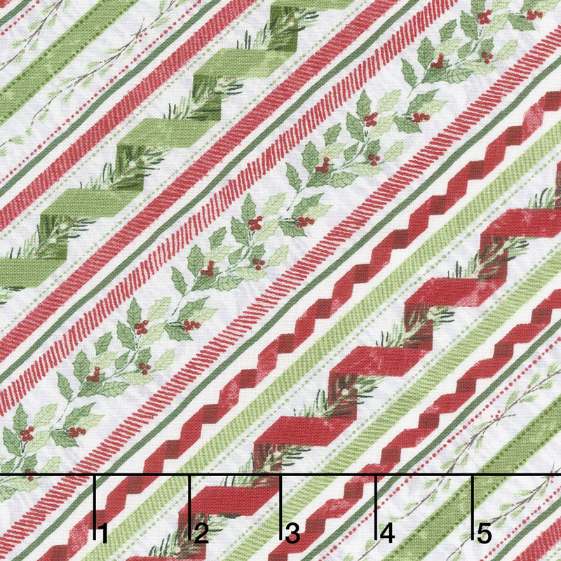 Woodland Friends - Ticking Stripe Red Yardage