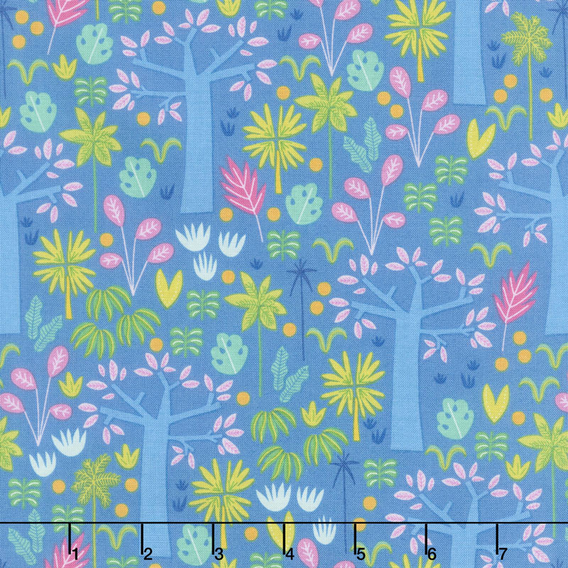 Under the Canopy - In the Mighty Jungle Blue Yardage