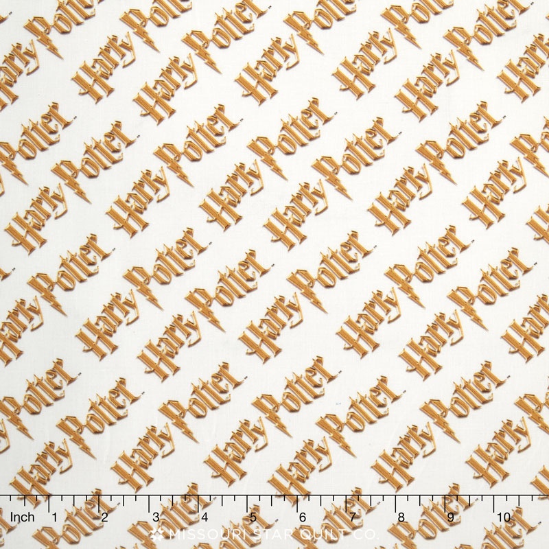 Harry Potter - Diagonal Logo White Digitally Printed Yardage