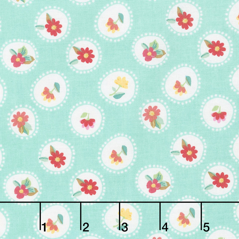 Hand Picked - Posie Aqua Yardage