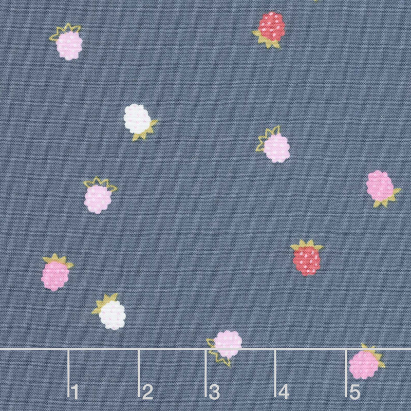 Wild Bouquet - Raspberries Navy Yardage