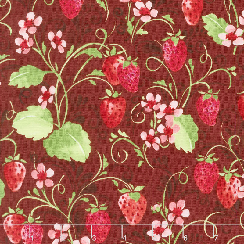 Sugar Berry - Strawberry Pie Radiant Crimson with Red Glitter Yardage