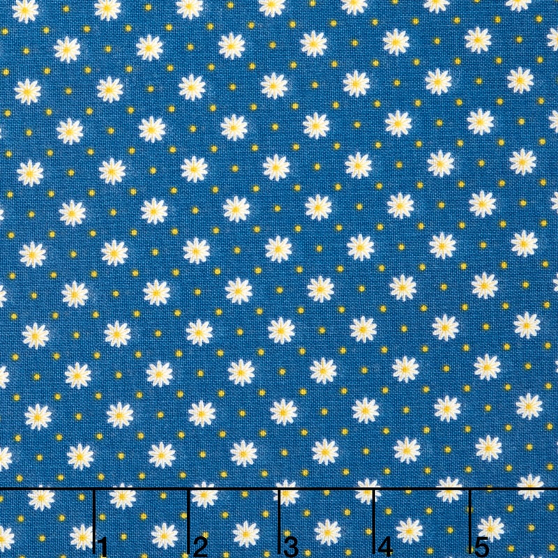Gingham Girls - Gingham Flower Blue Yardage