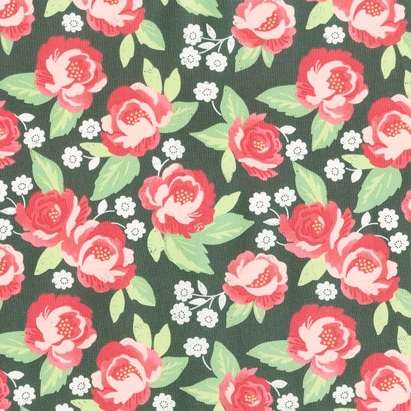 Bloomington - Faded Blooms Charcoal Yardage