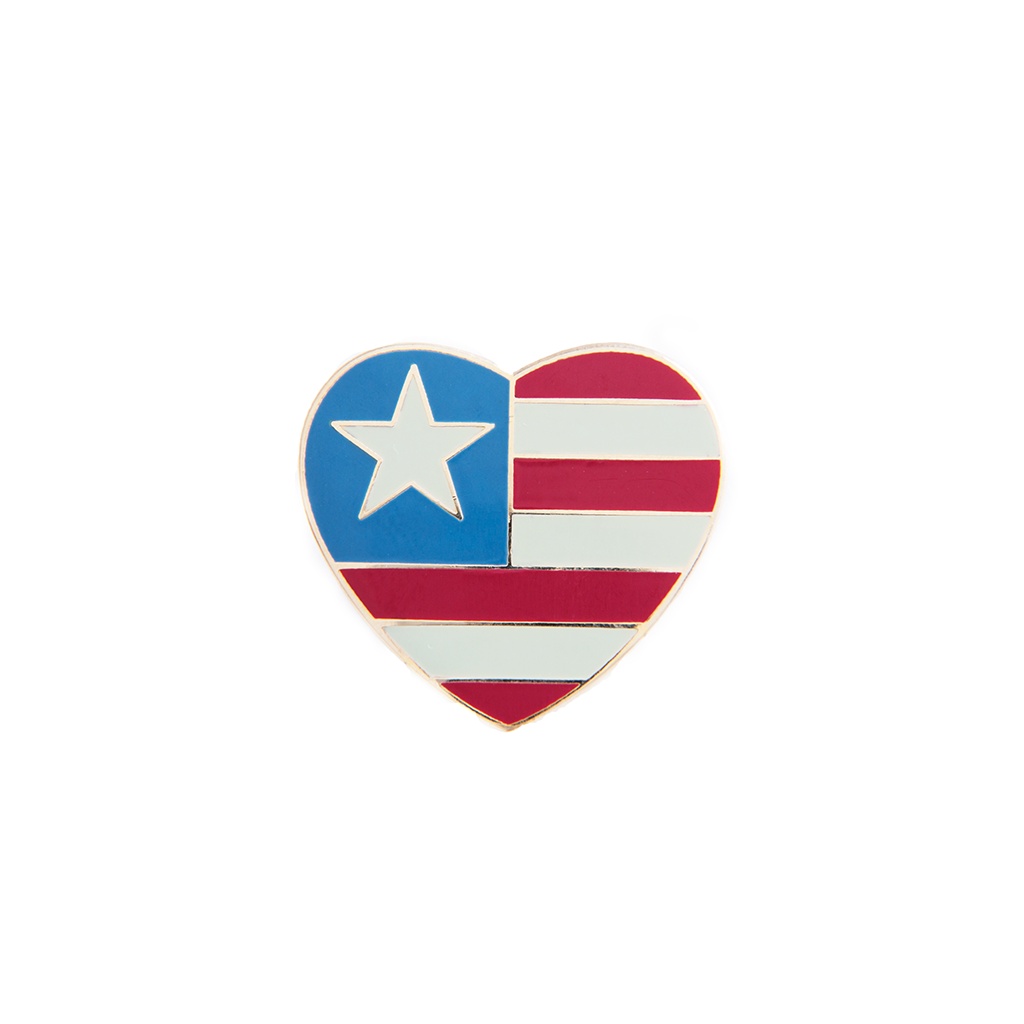 Patriotic Heart Traditional Colors Pin by Pin Peddlers