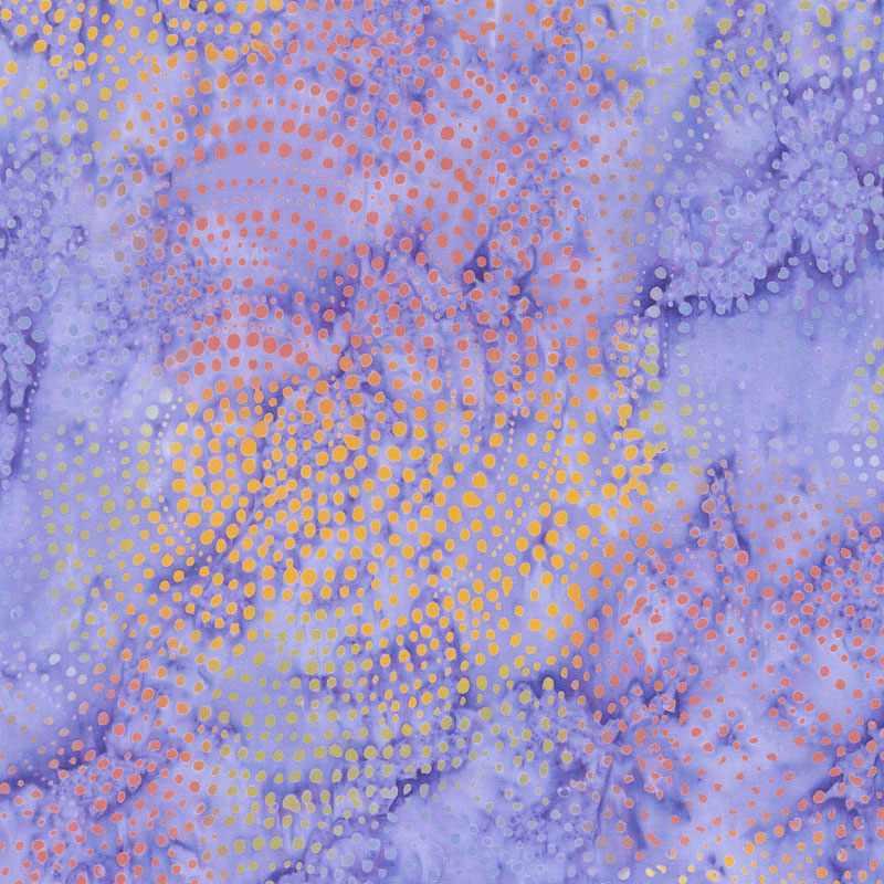Tonga Batiks - Colorwheel Plume Dotty Spiral Iris Yardage