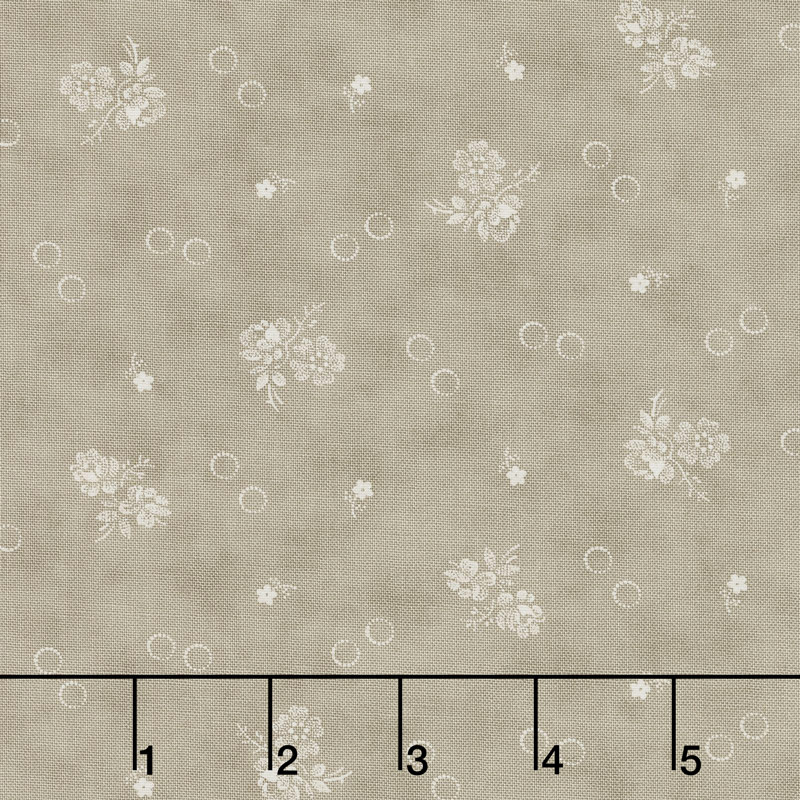 Portsmouth - Garden Flowers Dark Stone Yardage