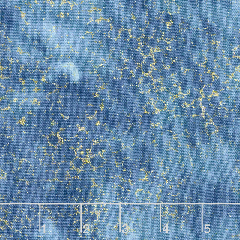 Shimmer Dragonfly Moon - Royal Garden Marble Turquoise Yardage
